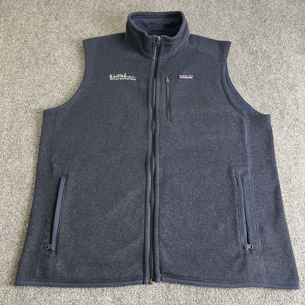 Sharestates Patagonia Men's Better Sweater Vest Size 2XL Navy Blue Zip Up